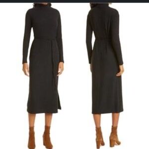 Vince Dark Gray Mockneck Midi Dress